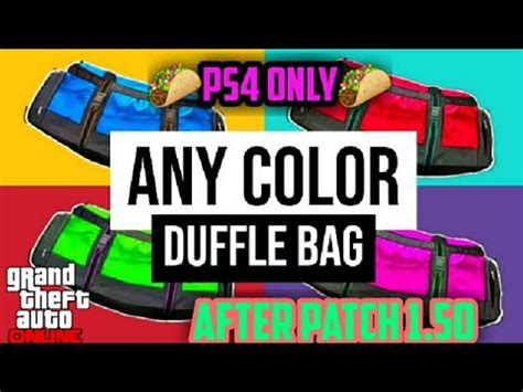 Guide on how to get every color duffle bag but white. noose